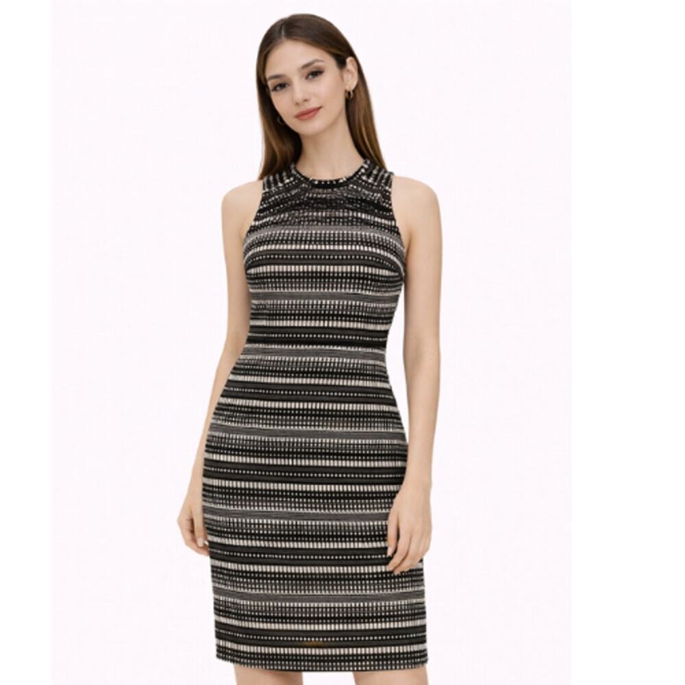 Banana Republic Black White Sleeveless Sheath Dress Size 6